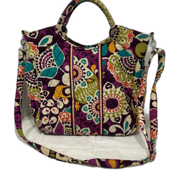 Vera Bradley Glenna Satchel Color Multi-Color Pattern Carnaby Preowned - Picture 2 of 10
